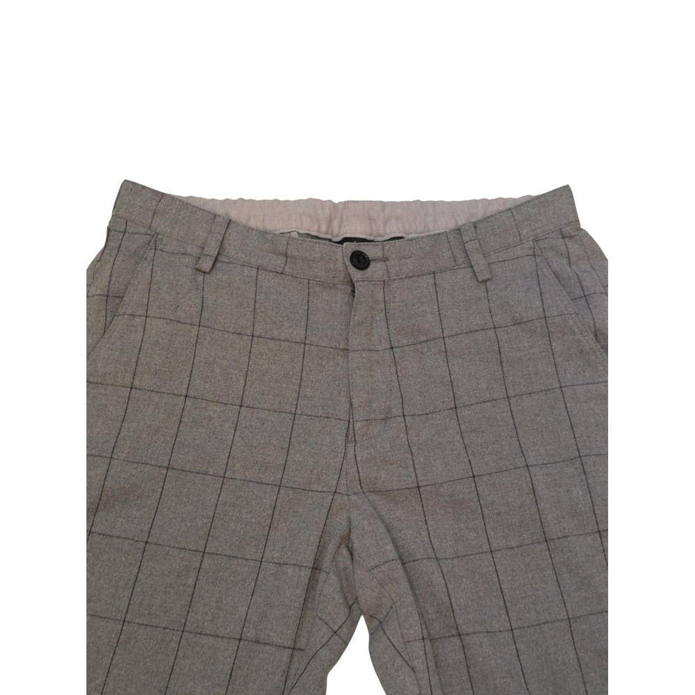 Armani Exchange Men's 33 Gray Windowpane‎ Dress Pants Slim Fit Casual Trouser